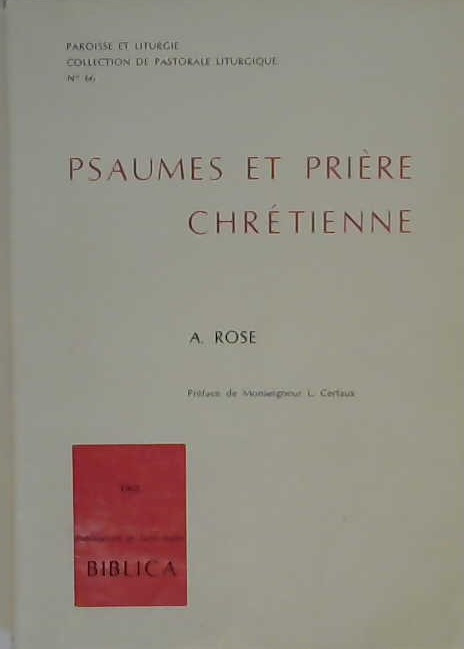 Psaumes et prière chrétienne